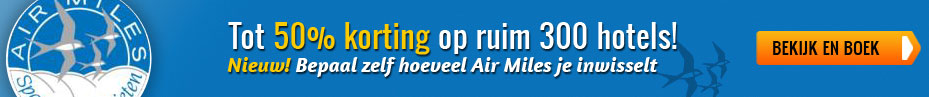 50% Air Miles korting op hotels bij HotelSpecials.nl