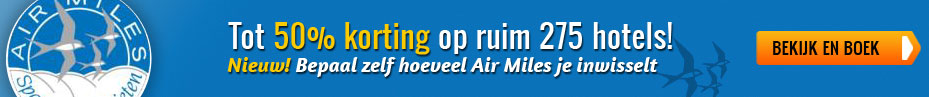 50% Air Miles korting op hotels bij HotelSpecials.nl